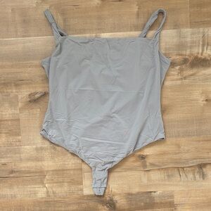 SKIMS Fits Everybody Square Neck Thong Bodysuit in Moonstone